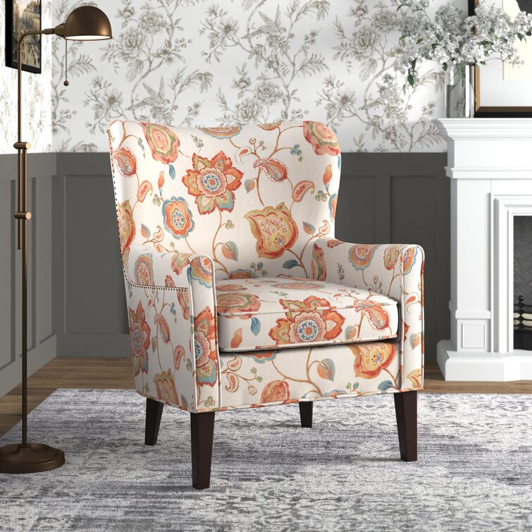 Orange discount wingback armchair